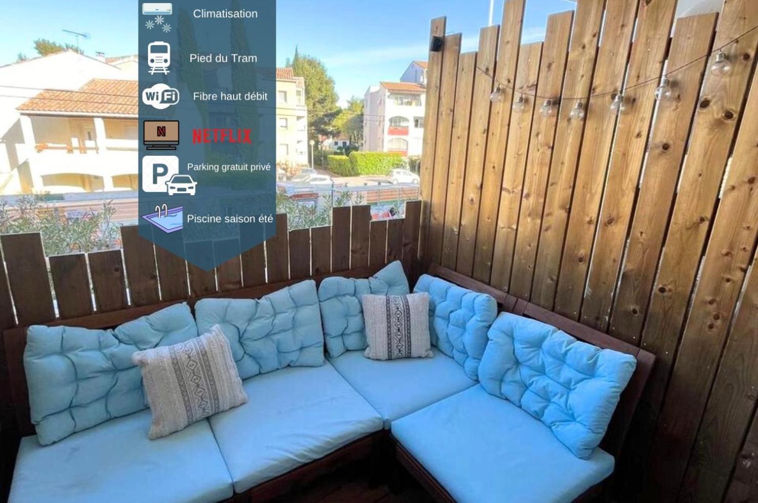 Joli T2/ Tram/ Clim/ Parking/ Wifi/ Piscine Daire Montpellier Dış mekan fotoğraf